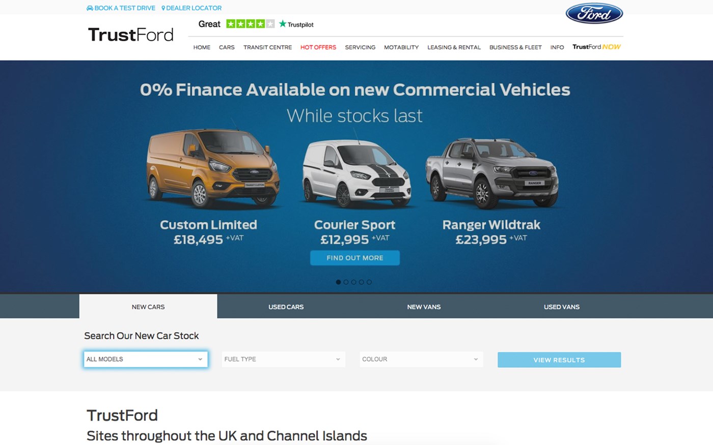 TrustFord website screenshot